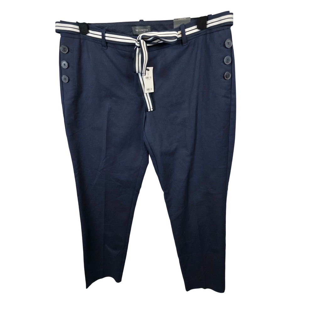 New The Limited Navy Blue Sailor Button Pants Women's Size 6 Regular Ankle /B181